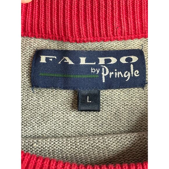 Vintage Pringle of Scotland Sweater Men L 100% cotton Color Block Pullover - Picture 3 of 6